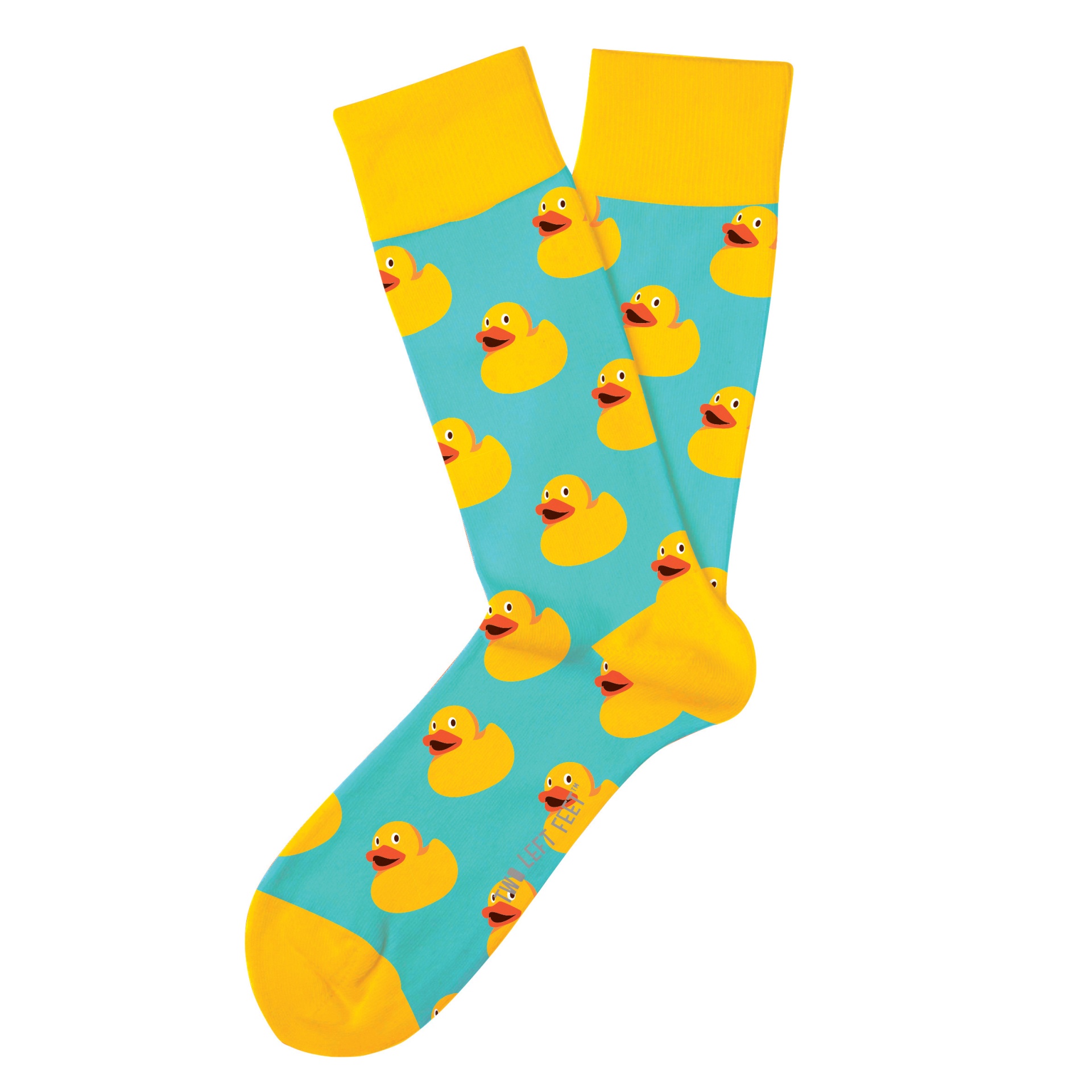 slide 1 of 1, Two Left Feet Sitting Duck Small Feet Socks, 1 pair