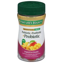 Nature's Bounty Tropical Mango Flavored Prebiotic + Postbiotic + Probiotic 30 Gummies