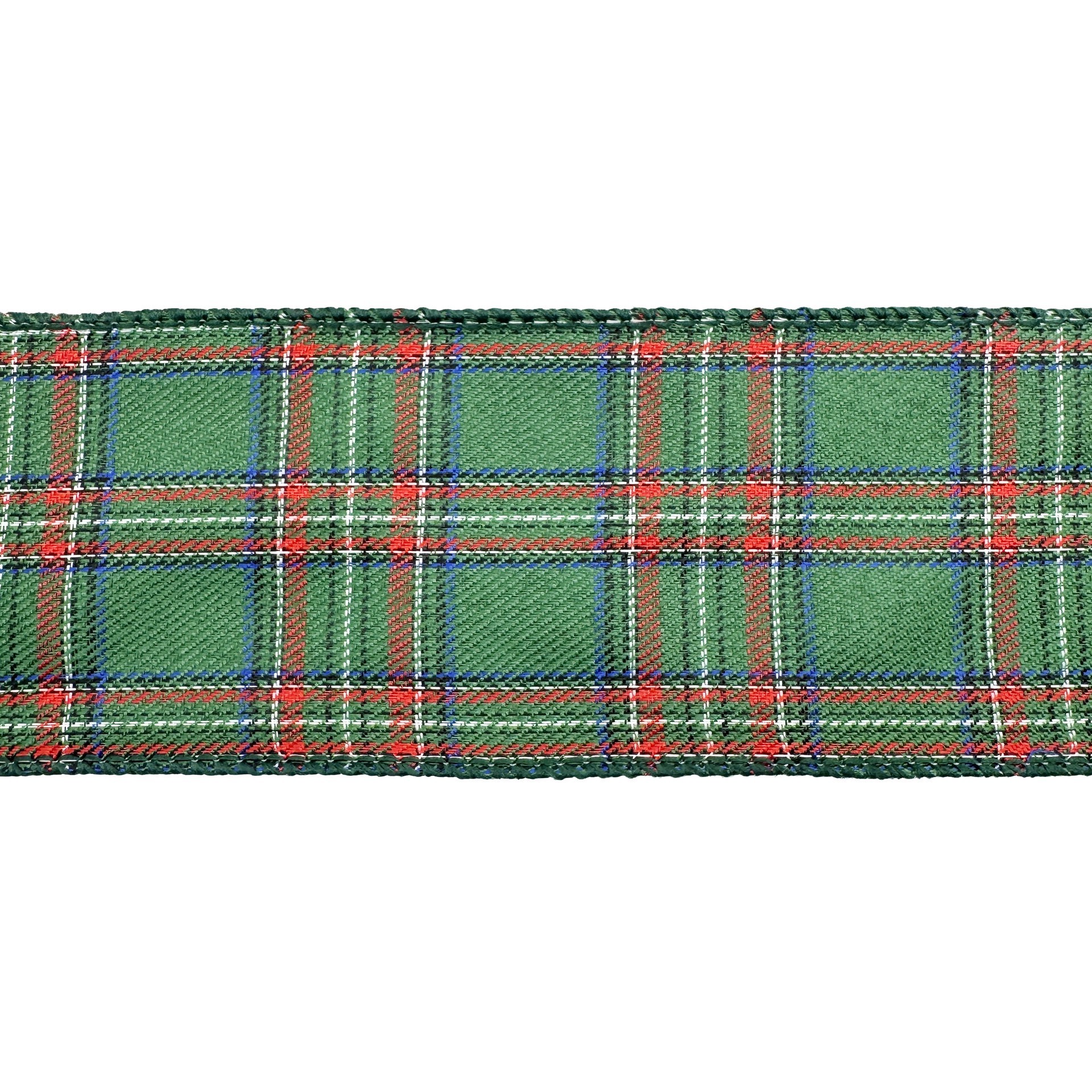 slide 3 of 3, 2.5" X 20ft. Green Tartan Wired Ribbon By Celebrate It, 2.5 in x 20 ft