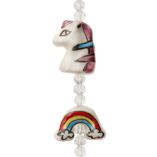 slide 1 of 3, Multicolor Ceramic Unicorn & Rainbow Beads By Bead Landing, 12mm-18mm