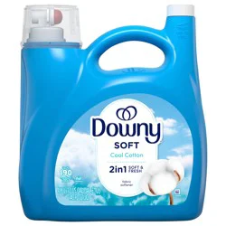 Downy Soft, 2 in 1 Soft and Fresh Liquid Fabric Softener, Cool Cotton, 140 fl oz, 190 Loads, Fabric Conditioner Liquid provides softness and freshness for fabrics