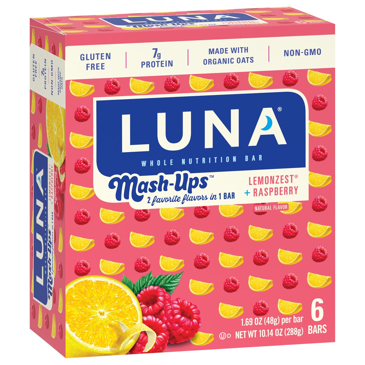 slide 8 of 9, Luna Mash-Ups Whole Lemonzest + Raspberry Nutrition Bar 6 - 1.69 oz Bars, 6 ct