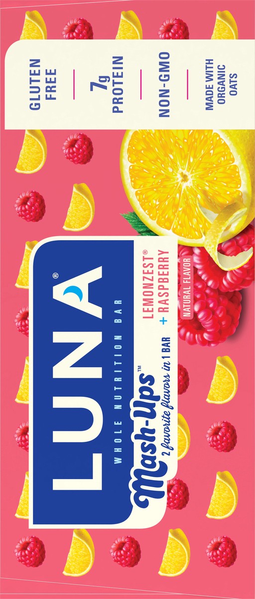 slide 5 of 9, Luna Mash-Ups Whole Lemonzest + Raspberry Nutrition Bar 6 - 1.69 oz Bars, 6 ct