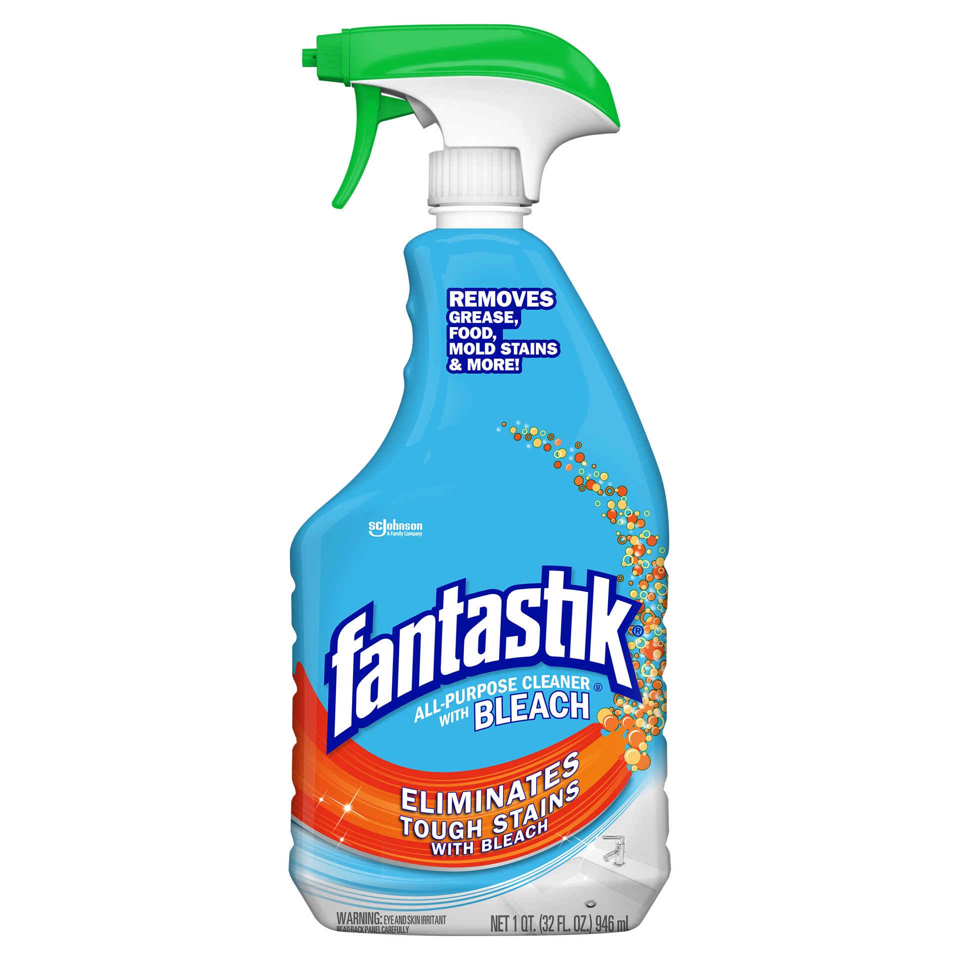 slide 1 of 6, Fantastik All-Purpose Cleaner with Bleach, 32 Ounce Trigger Bottle, 32 oz