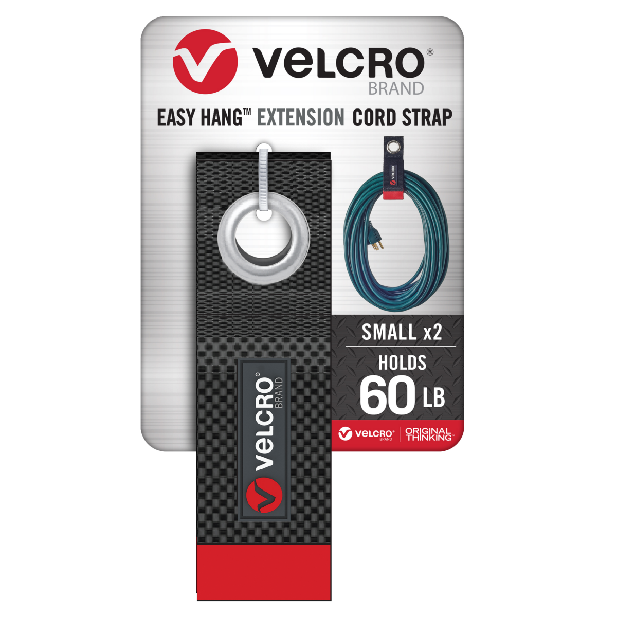 slide 1 of 8, VELCRO Brand EASY-HANG Extension Cord Strap 1 1/2in x 10in. black., 2 ct
