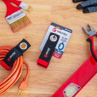 slide 2 of 8, VELCRO Brand EASY-HANG Extension Cord Strap 1 1/2in x 10in. black., 2 ct