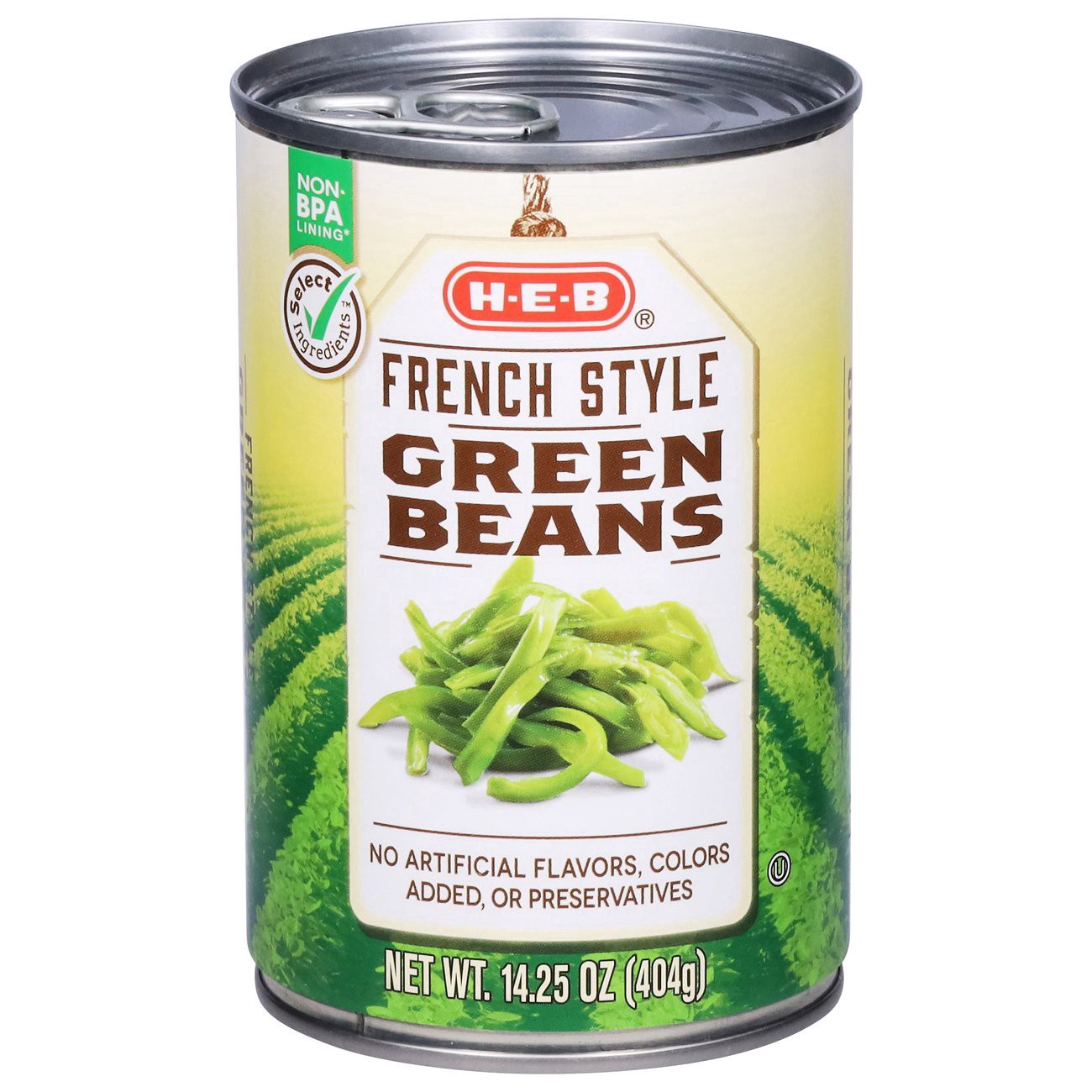 slide 1 of 1, H-E-B French Style Green Beans, 14.25 oz