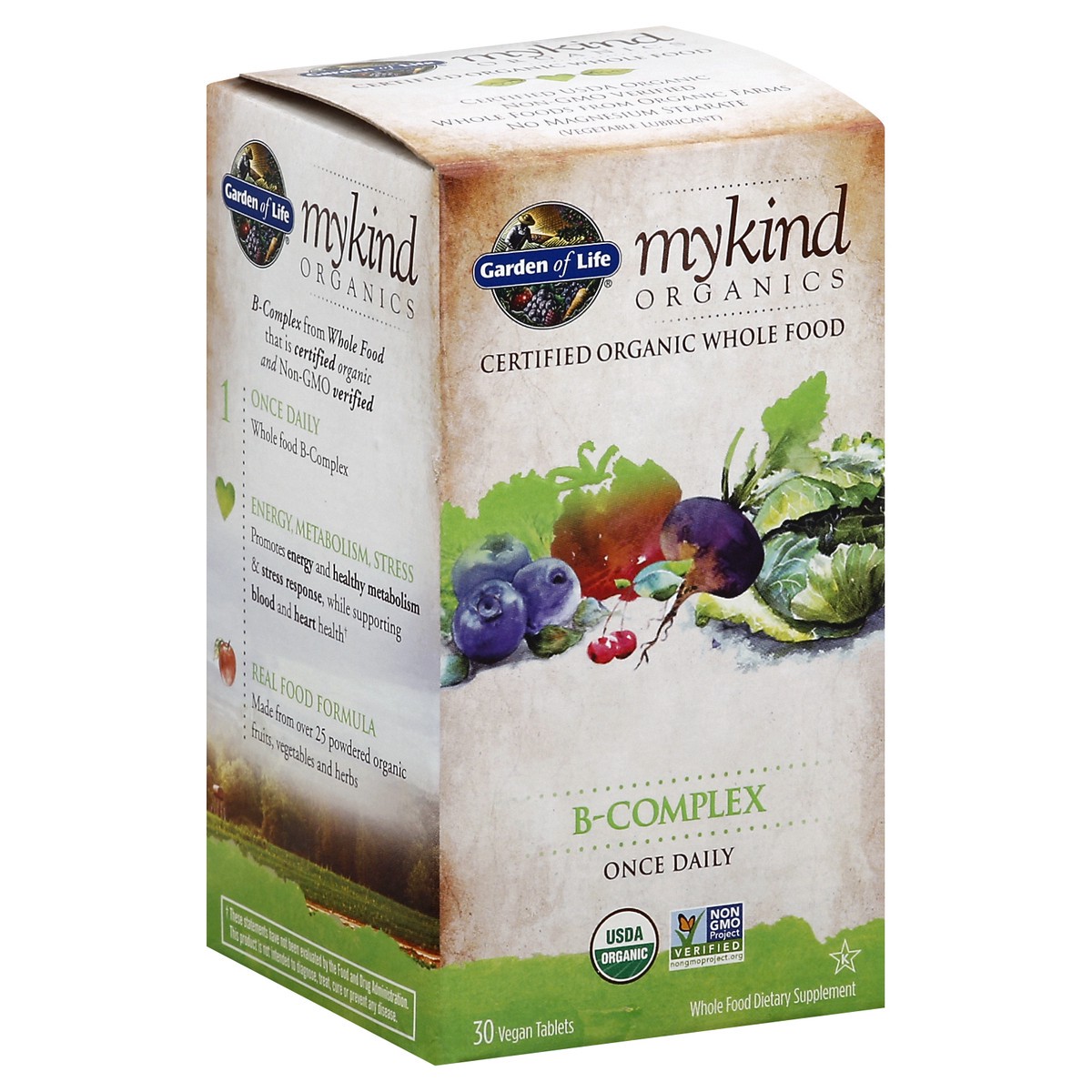 slide 5 of 5, Garden of Life My Kind Organics B-complex, 30 ct