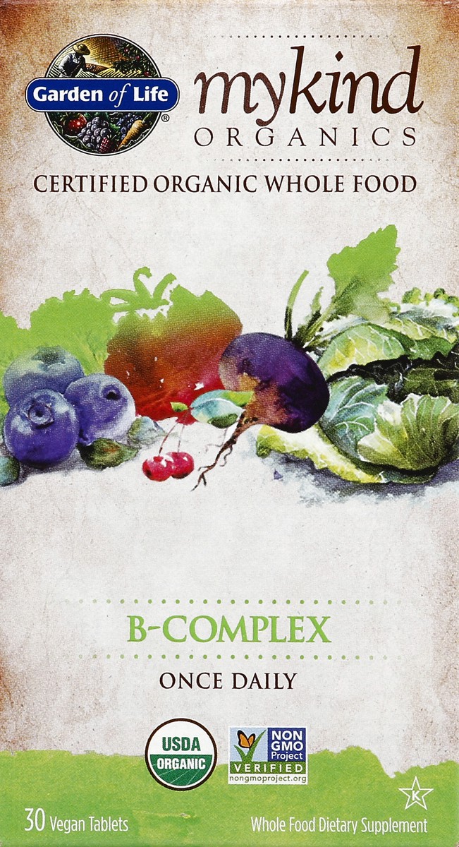 slide 1 of 5, Garden of Life My Kind Organics B-complex, 30 ct