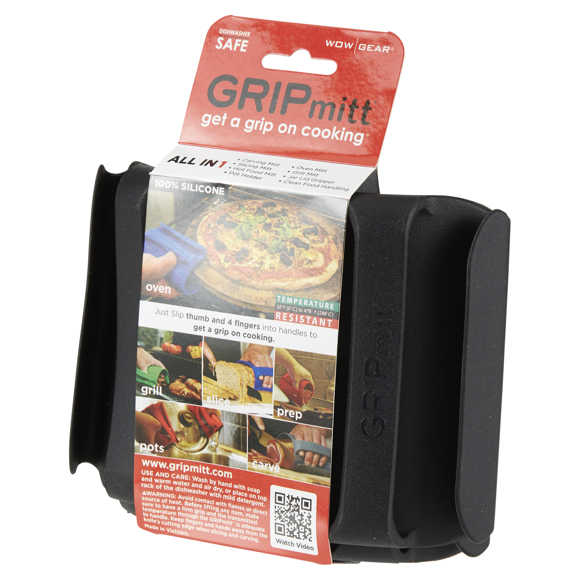 slide 19 of 29, Gripmitt Silicone Kitchen Mitt - Black, 1 ct