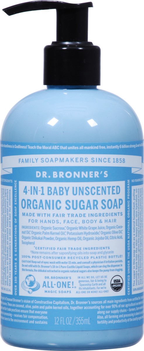 slide 6 of 9, Dr. Bronner's Pump Soap Sugar Baby Org, 12 oz