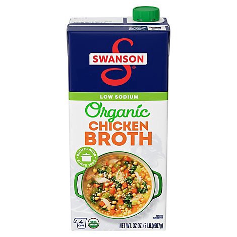 slide 1 of 1, Swanson Organic 100% Natural - Low Sodium Chicken Broth - 32 Oz, 32 oz