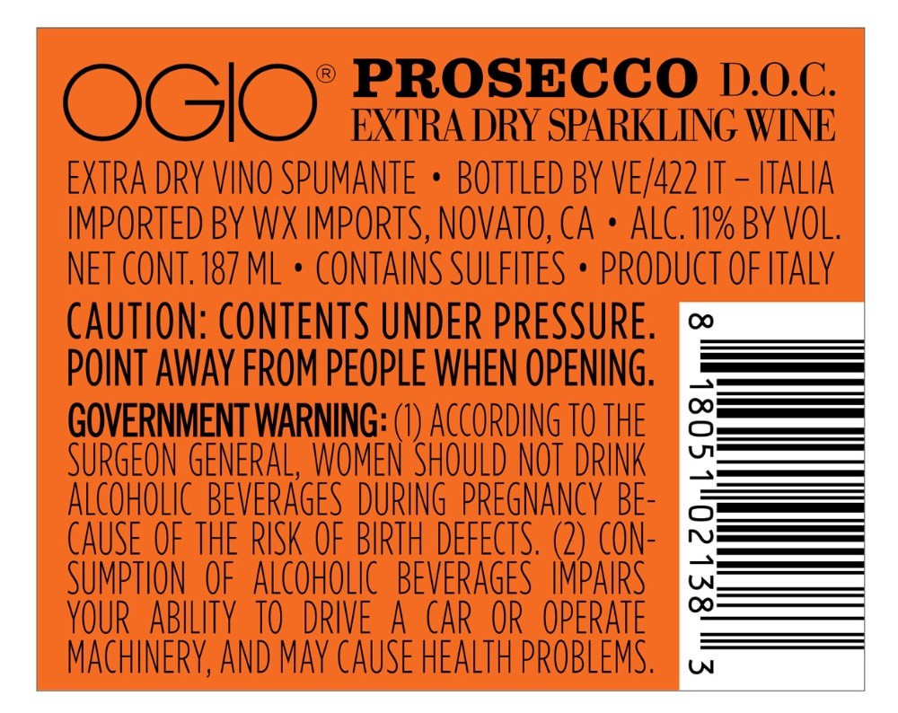 slide 2 of 6, Ogio Prosecco, 187 ml