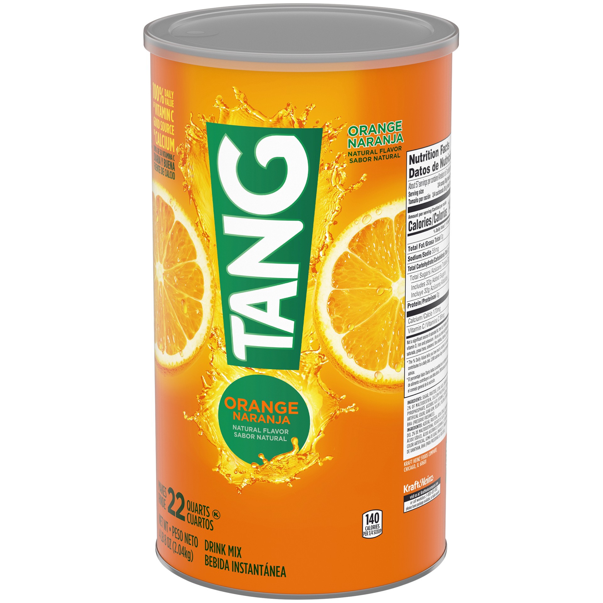 slide 3 of 17, Tang Orange Naturally Flavored Powdered Soft Drink Mix- 4.5 lb, 72 oz