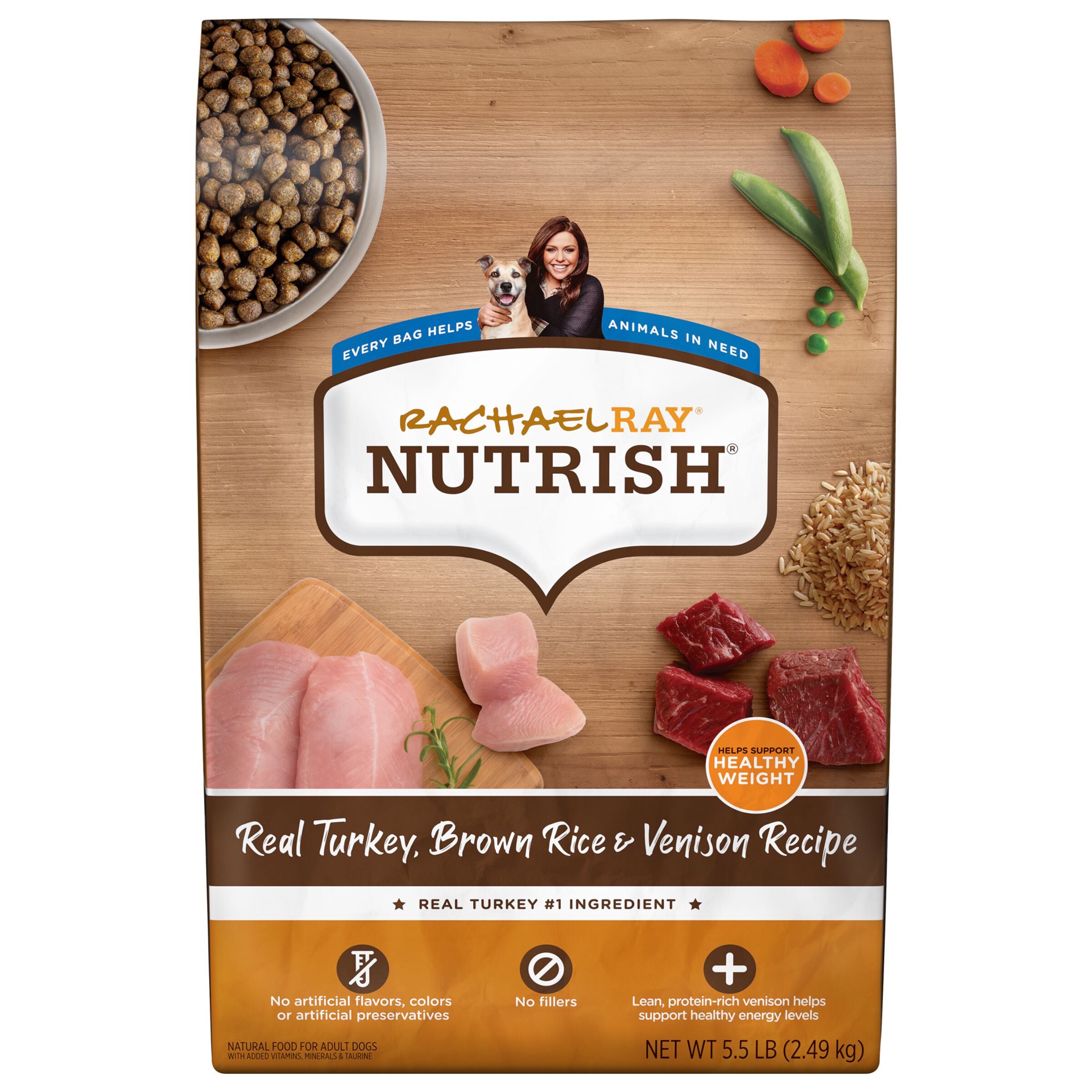 slide 1 of 8, Rachael Ray Nutrish Real Turkey, Brown Rice & Venison Recipe Dry Dog Food, 5.5 lb. Bag, 5.5 lb
