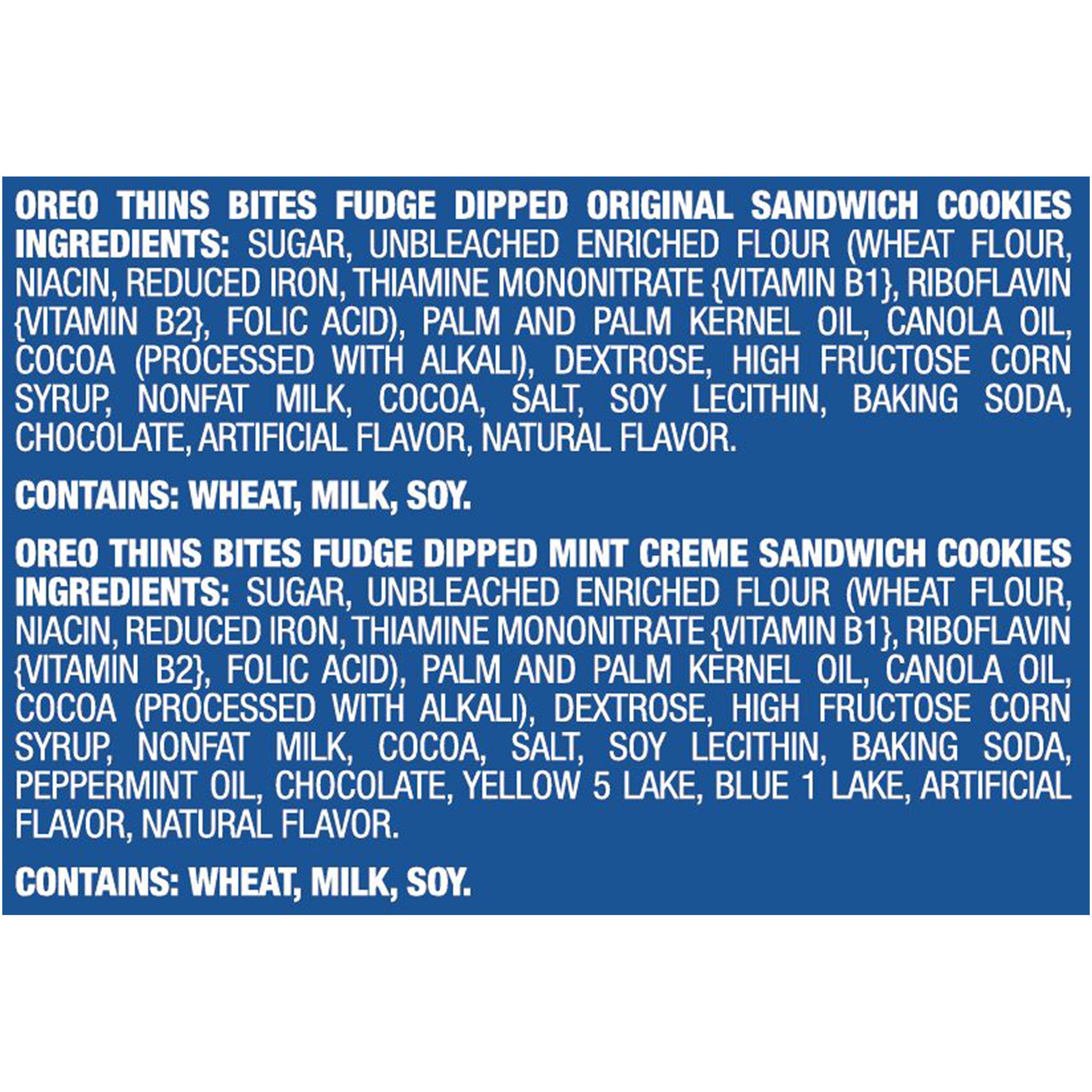 slide 2 of 6, OREO Thins Bites Fudge Dipped Original & Mint Flavored Creme Sandwich Cookies, 20 - 1 oz Snack Packs - INNER PACK, 1.53 lb