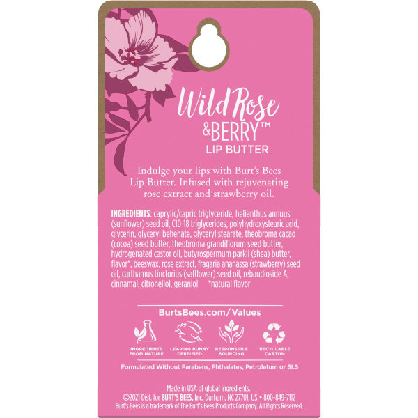 slide 14 of 19, Burt's Bees Natural Origin with Wild Rose and Berry Lip Butter Tin, 0.4 oz