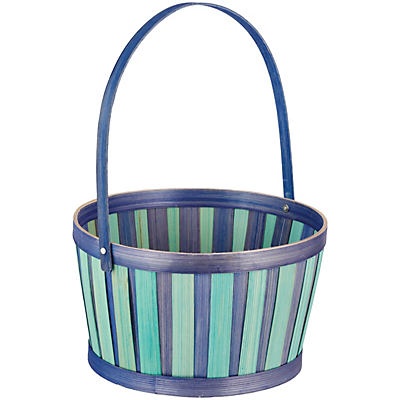 slide 1 of 1, Destination Holiday Blue Green Bamboo Basket, 1 ct