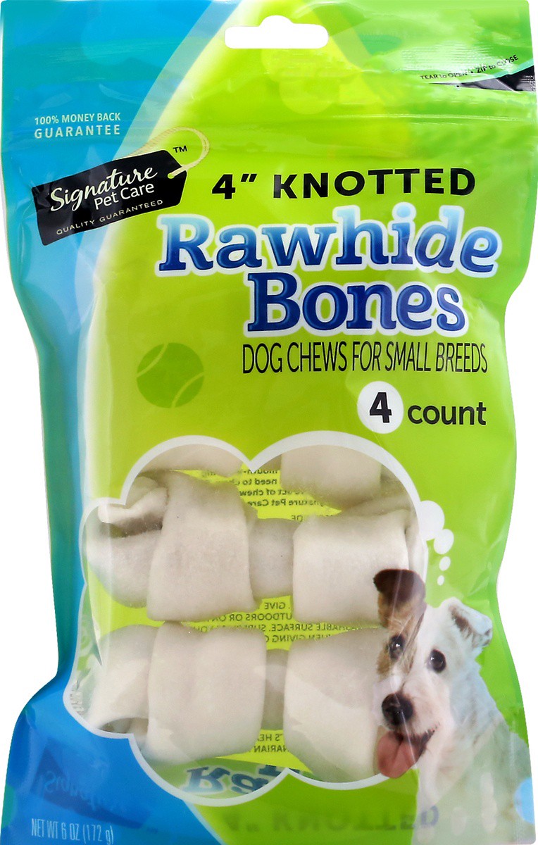 slide 6 of 9, Priority Pet Bones, Rawhide Knotted, 4 Inch, 4 Pack, 4 ct