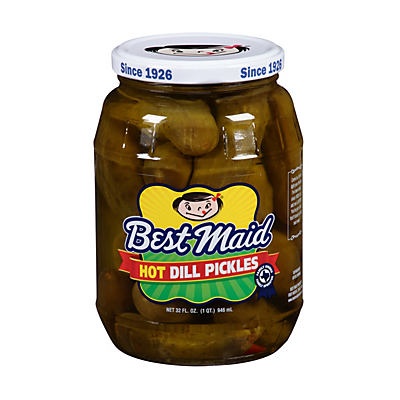 slide 1 of 1, Best Maid Hot Dill Pickles, 32 oz