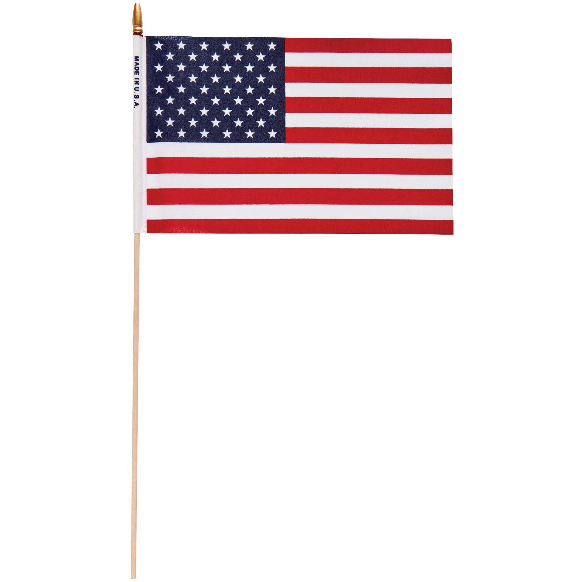 slide 1 of 1, Seasonal Designs US Polycotton Hand Flags, 8 in x 12 in