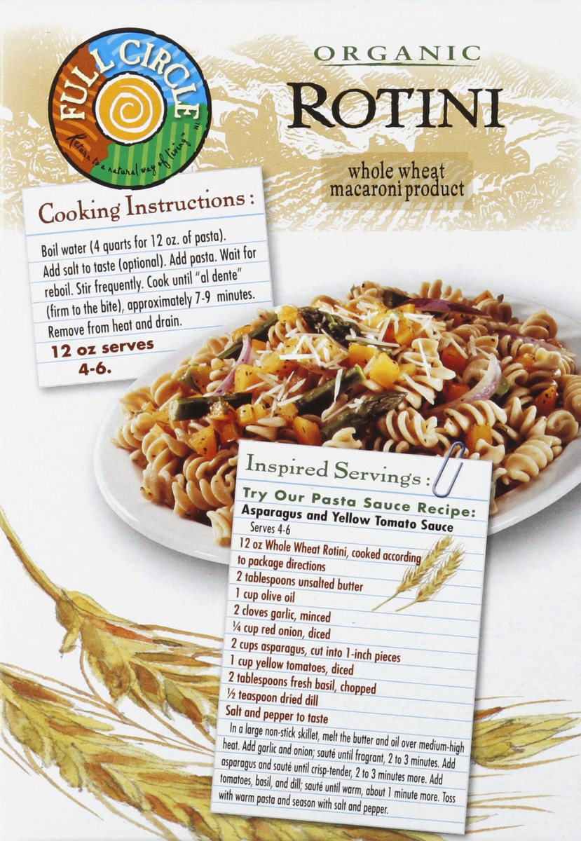 slide 6 of 6, Full Circle Market Whole Wheat Rotini, 12 oz