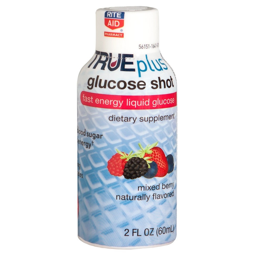 slide 1 of 1, Rite Aid TRUE Plus Glucose Shot, Mixed Berry Liquid 2 oz., 2 oz