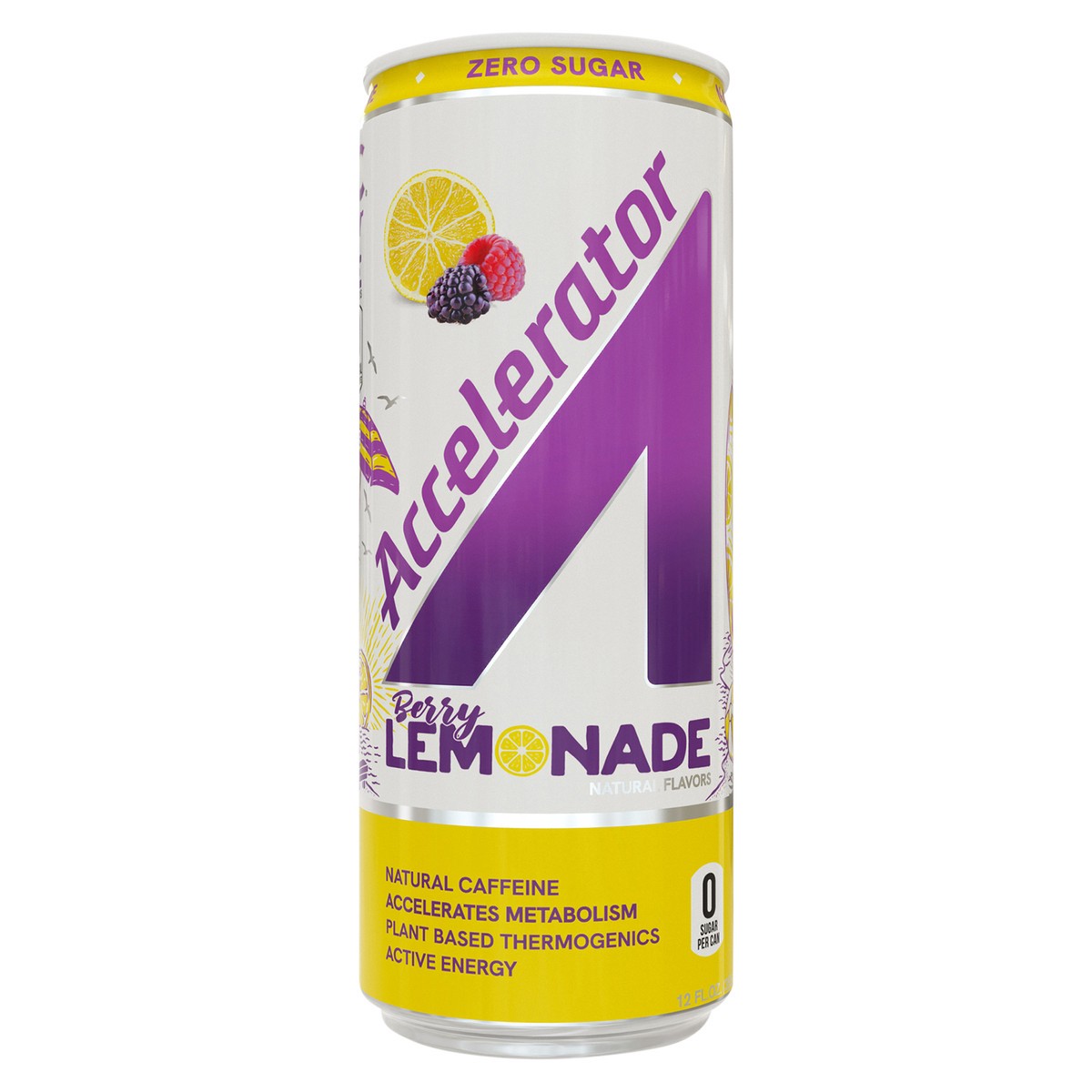 slide 1 of 1, A SHOC Accelerator Berry Lemonade Energy Drink, 12 fl oz can, 12 fl oz