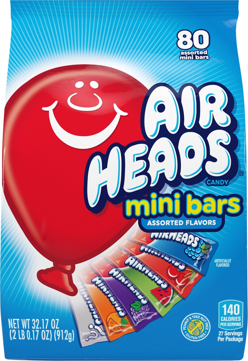 slide 3 of 3, Airheads Individually Wrapped Assorted Flavored Mini Candy Bars, 80 ct