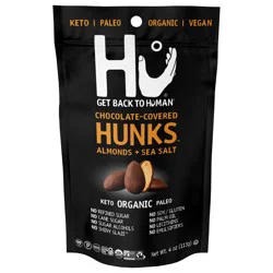 Hu Organic Chocolate-Covered Almonds + Sea Salt Hunks 4 oz