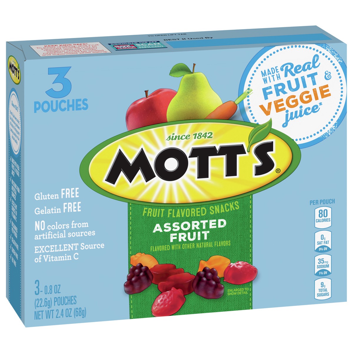 slide 8 of 14, Mott's Assorted Fruit Flavored Snacks, 3 Ct, 0.8 oz