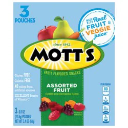 Mott's Assorted Fruit Flavored Snacks, 3 Ct