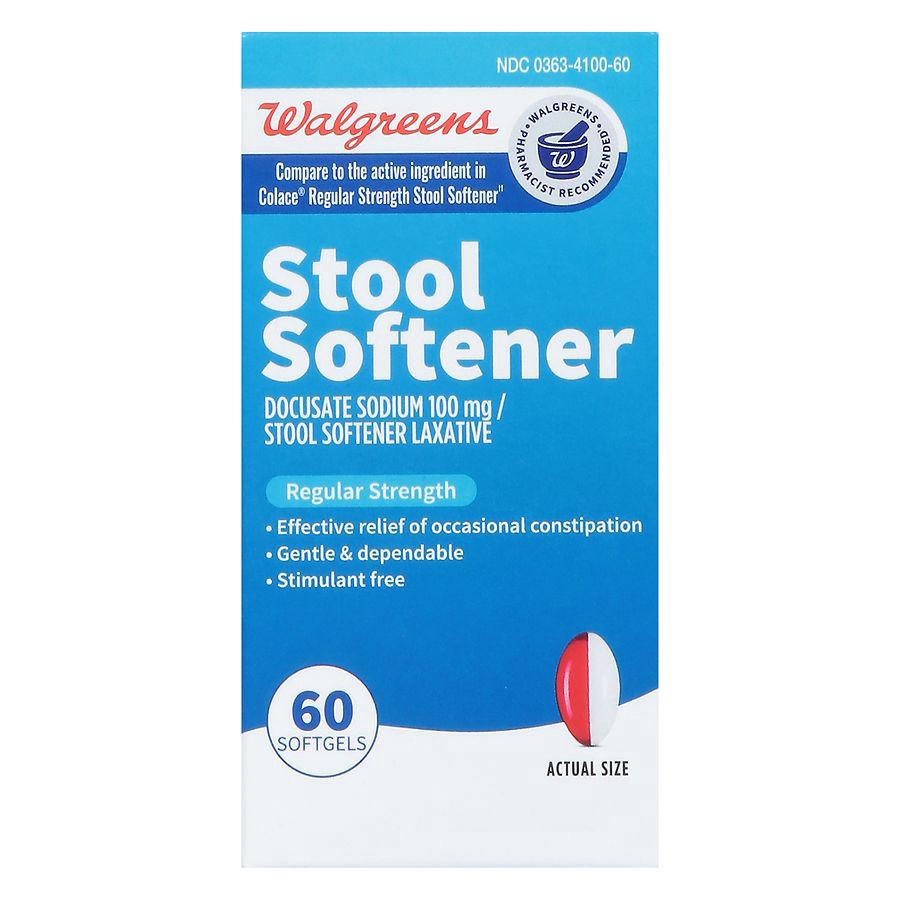 slide 3 of 5, Walgreens Laxative Stool Softener Softgels, 60 ct