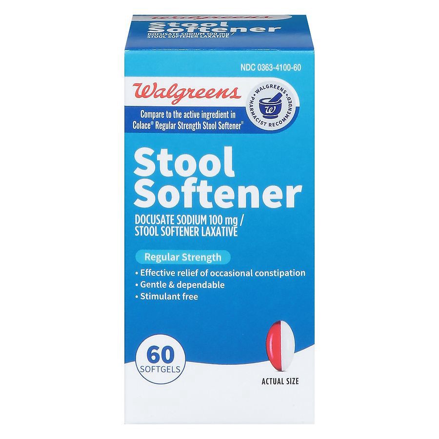 slide 1 of 5, Walgreens Laxative Stool Softener Softgels, 60 ct