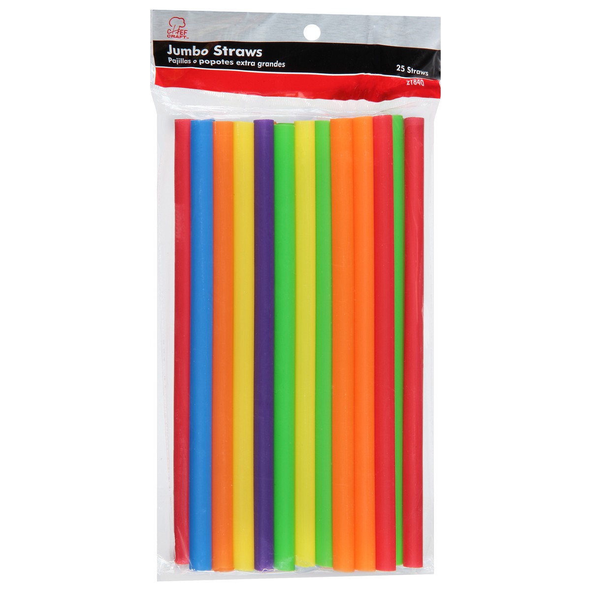 slide 9 of 9, Chef Craft Assorted Colors Straws Jumbo, 25 ct