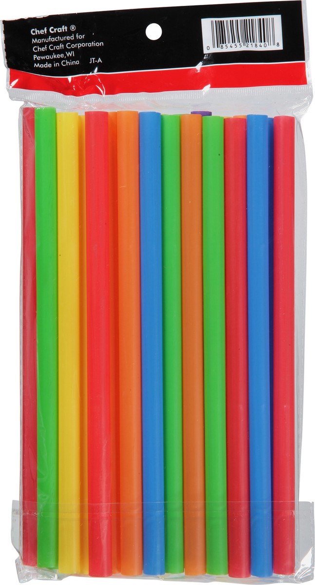 slide 5 of 9, Chef Craft Assorted Colors Straws Jumbo, 25 ct