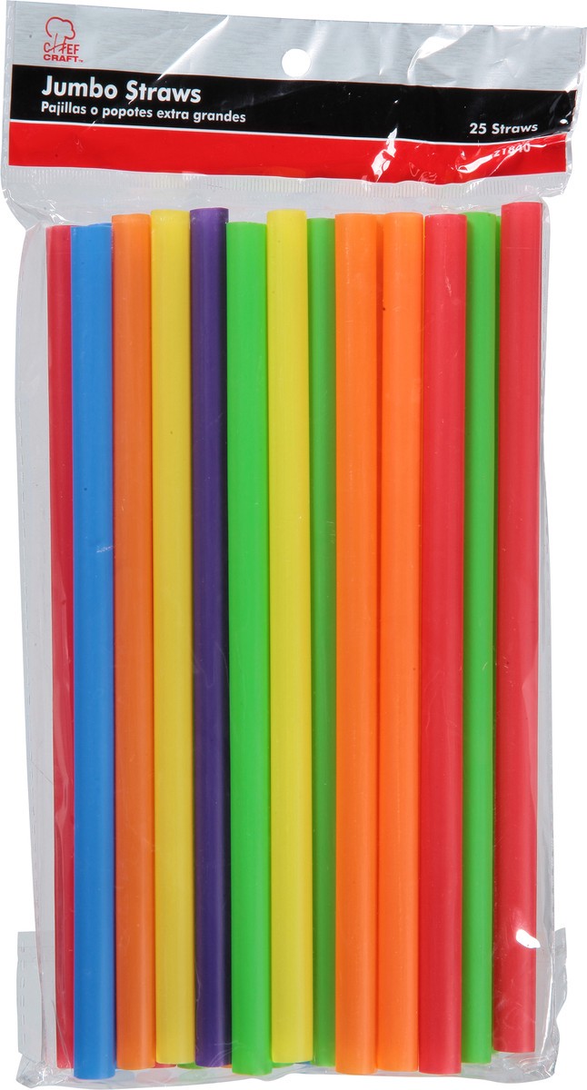 slide 3 of 9, Chef Craft Assorted Colors Straws Jumbo, 25 ct