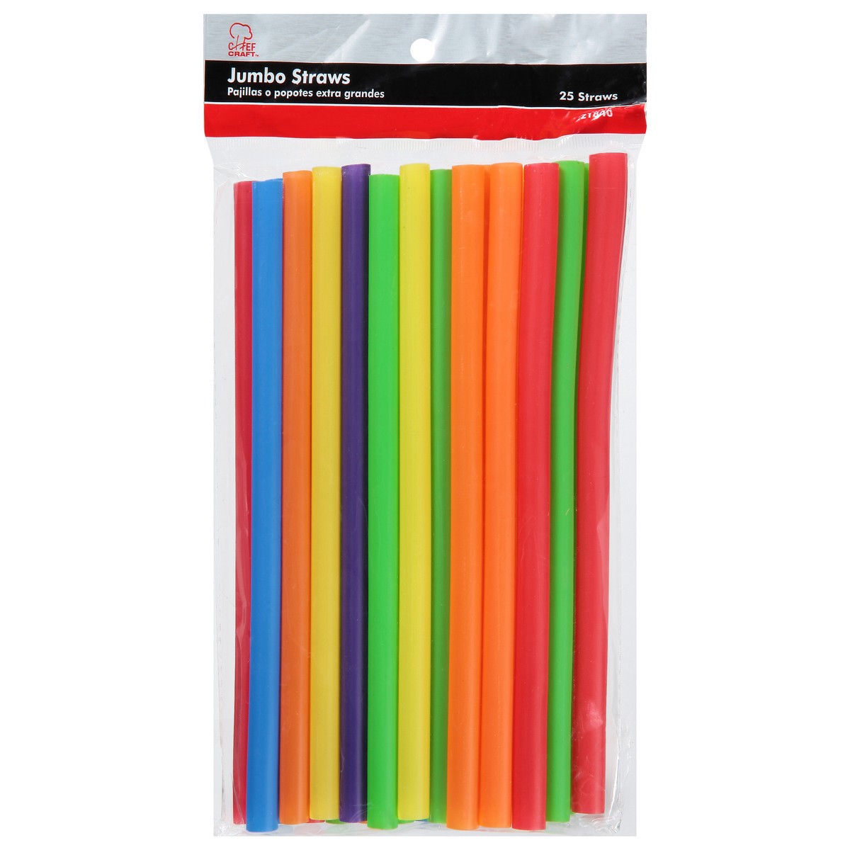 slide 1 of 9, Chef Craft Assorted Colors Straws Jumbo, 25 ct