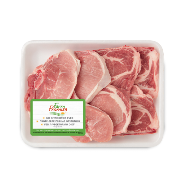 slide 1 of 1, Farm Promise Assorted Bone In Pork Loin Chops, per lb