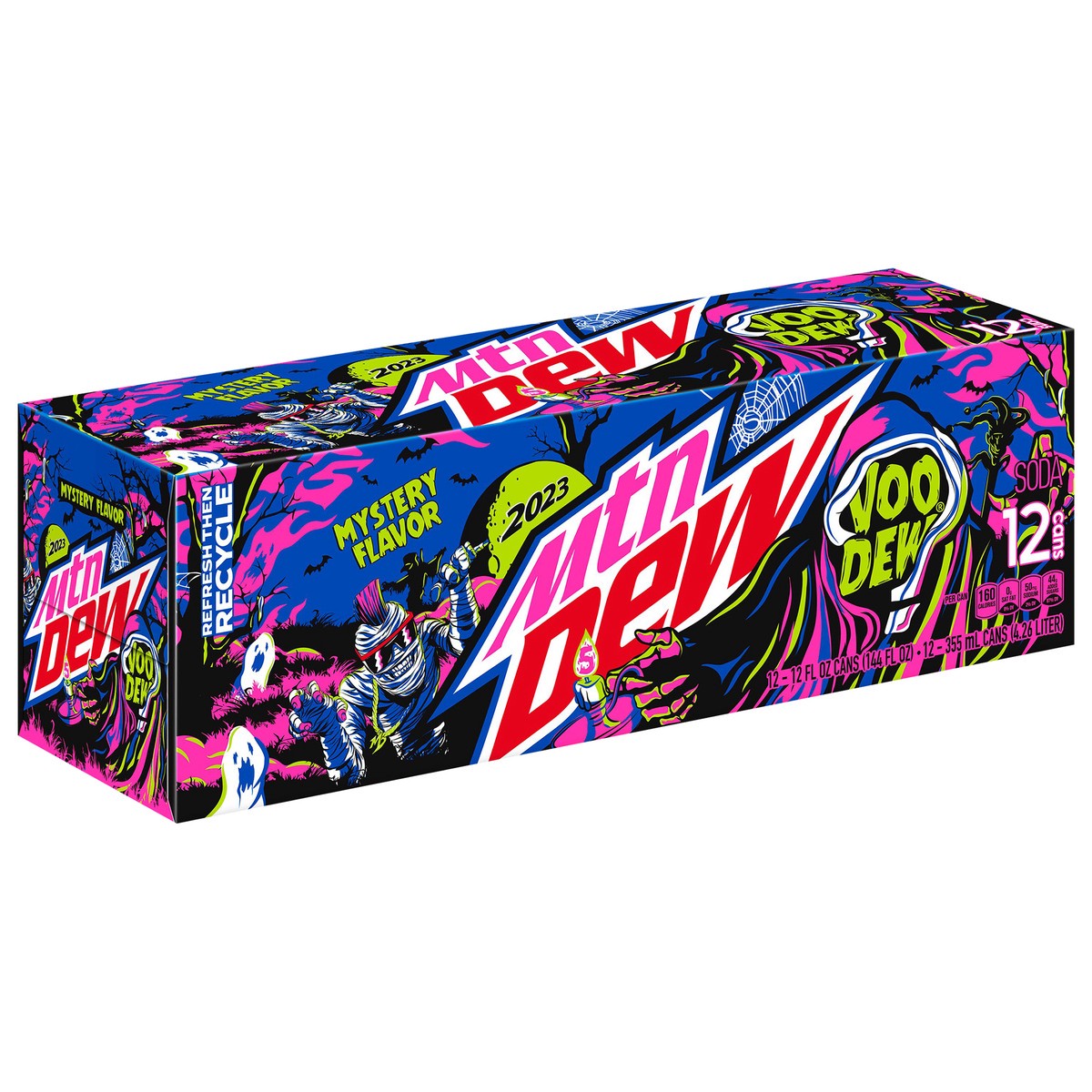 slide 3 of 10, Mountain Dew Voo Dew Soda Mystery Flavor - 12 ct, 12 oz