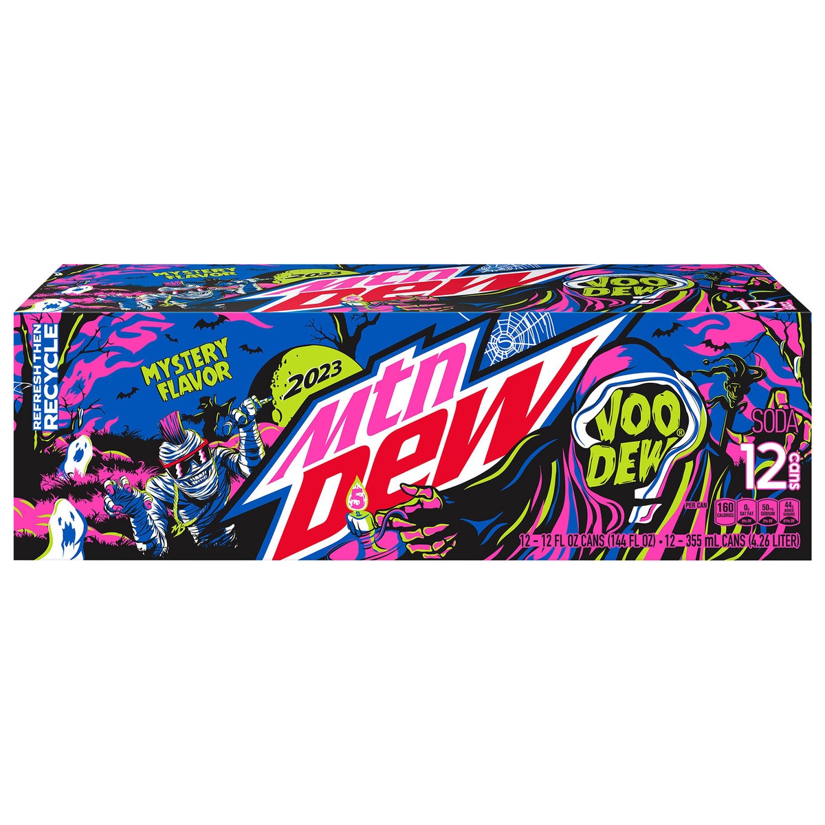 slide 1 of 10, Mountain Dew Voo Dew Soda Mystery Flavor - 12 ct, 12 oz