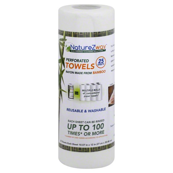 slide 1 of 1, NatureZway Towels Perforated Bamboo Wrapper, 25 ct