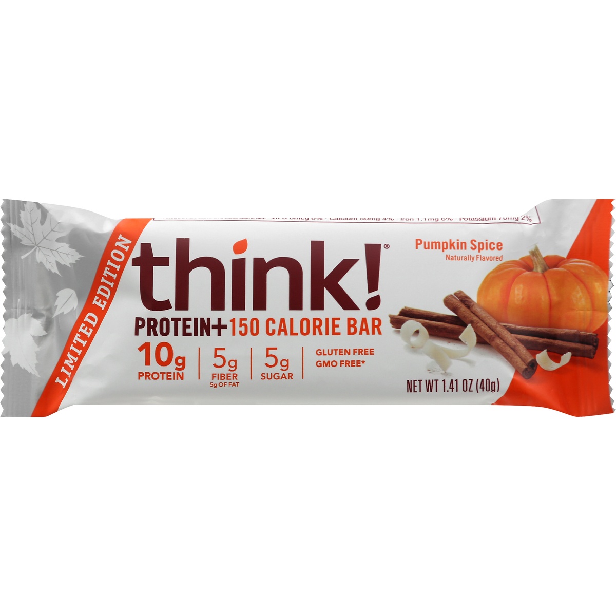 slide 1 of 1, thinkThin Pumpkin Spice Lean Protein Fiber Bar, 1.41 oz