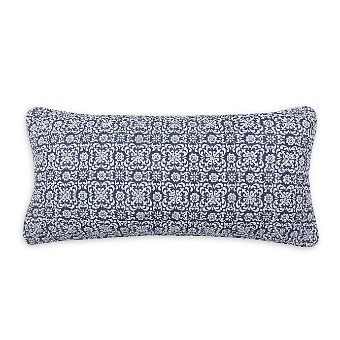 slide 1 of 1, Levtex Home Magnolia Batik Oblong Throw Pillow - Navy, 1 ct