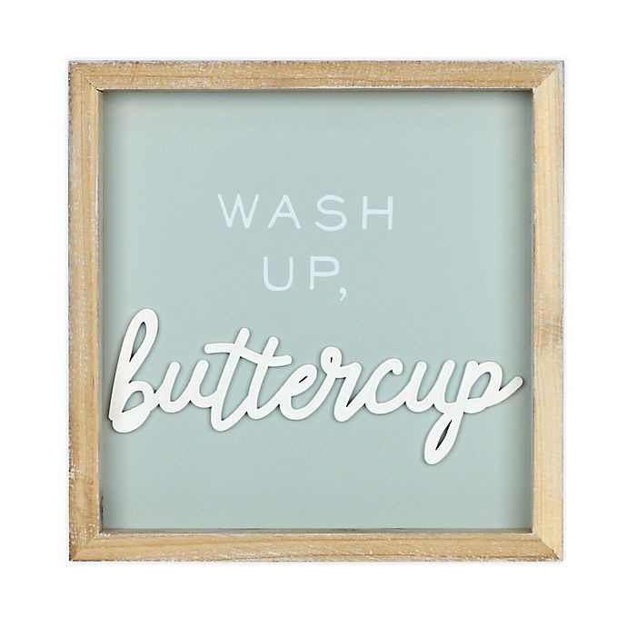 slide 1 of 1, Prinz Wash Up Buttercup'' Wood Rev Box Wall Art - Blue'', 8 in x 8 in