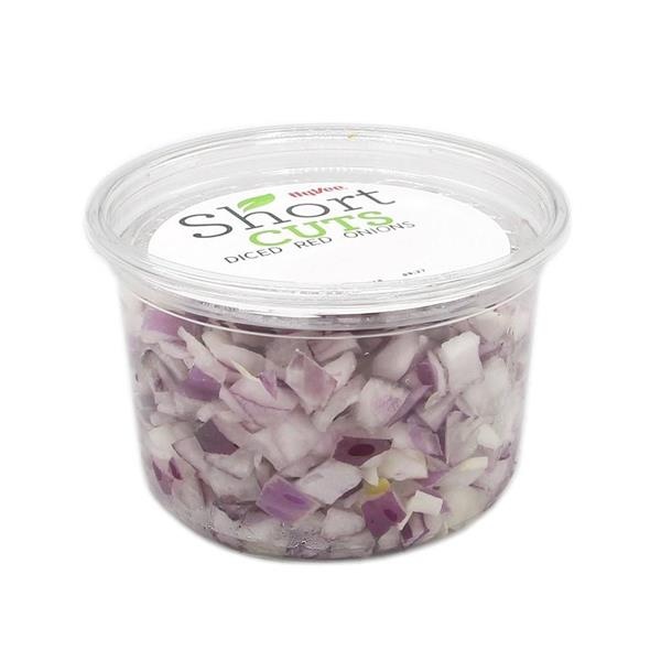 slide 1 of 1, Hy-Vee Short Cuts Medium Diced Red Onion, per lb