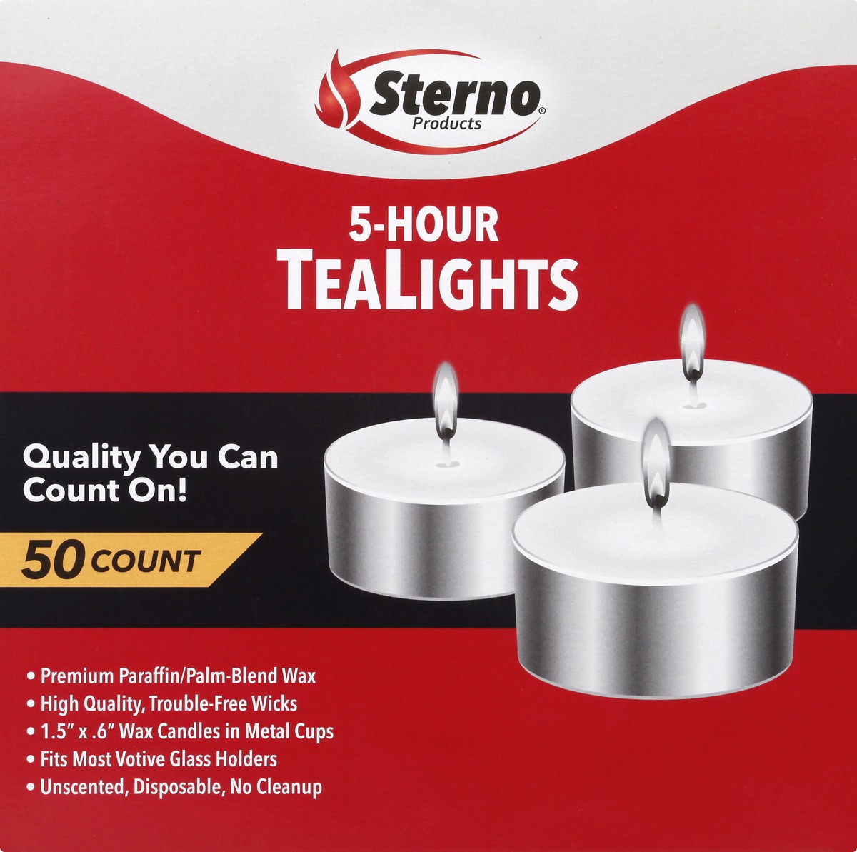 slide 5 of 11, Sterno Tealights 50 ea, 50 ct