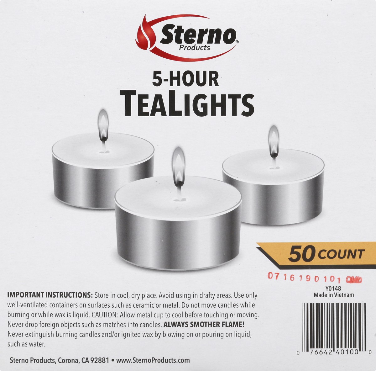 slide 2 of 11, Sterno Tealights 50 ea, 50 ct