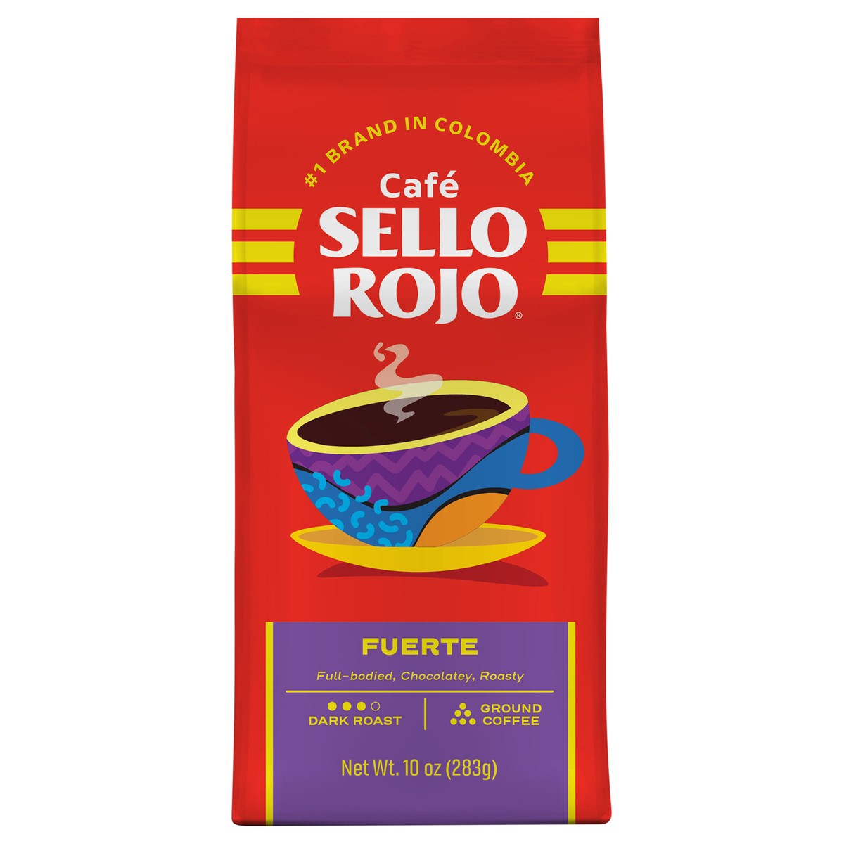 slide 4 of 6, Café Sello Rojo Fuerte Dark Roast Ground Coffee 10 oz, 10 oz