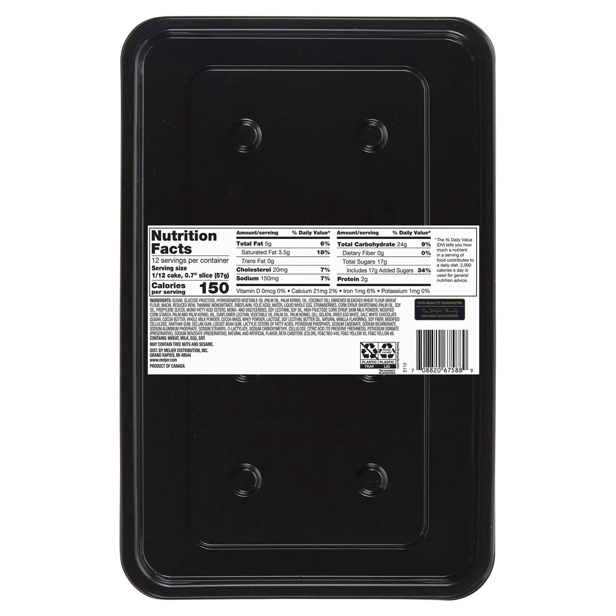 slide 5 of 9, FREDERIKS BY MEIJER Frederik's by Meijer Strawberry White Chocolate Bar Cake, 24 oz, 24 oz